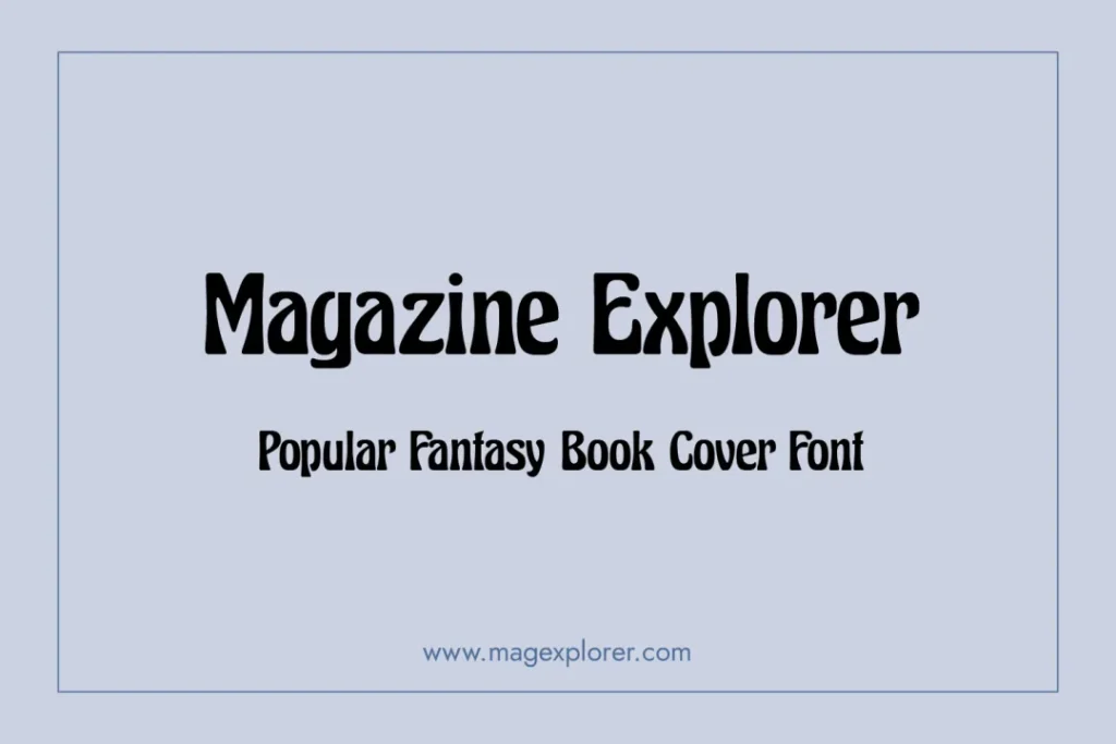 Excalibur font - Fantasy Book Cover Fonts - Magexplorer